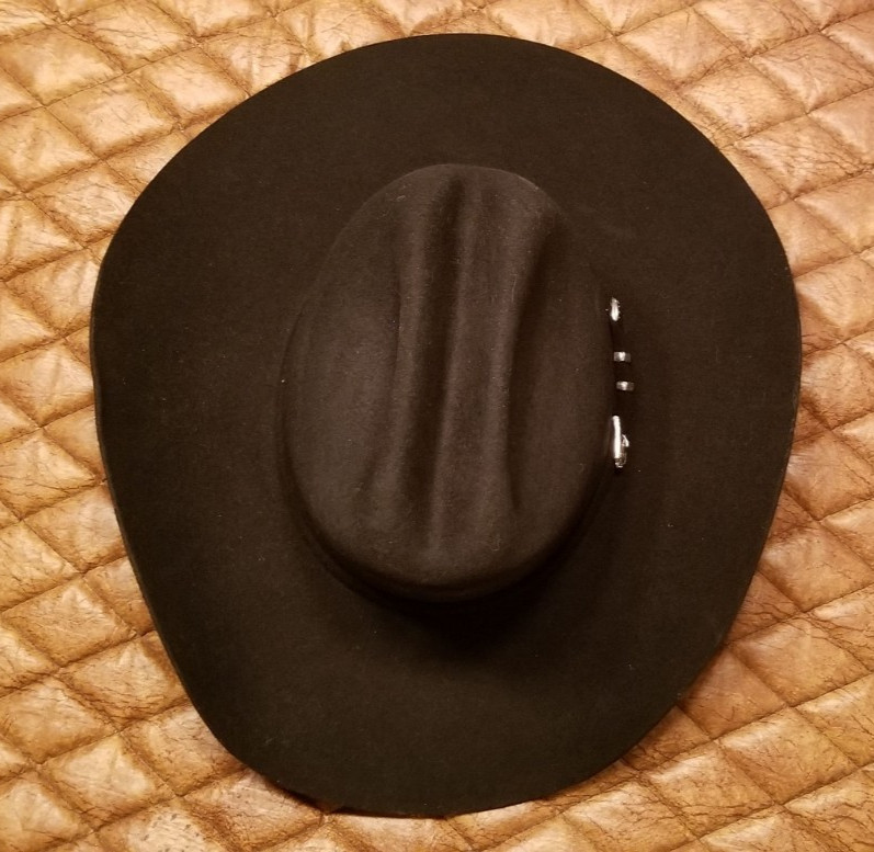 Black Stetson 4X Buffalo Felt Collection Cowboy Hat Size 6-7/8 (55)