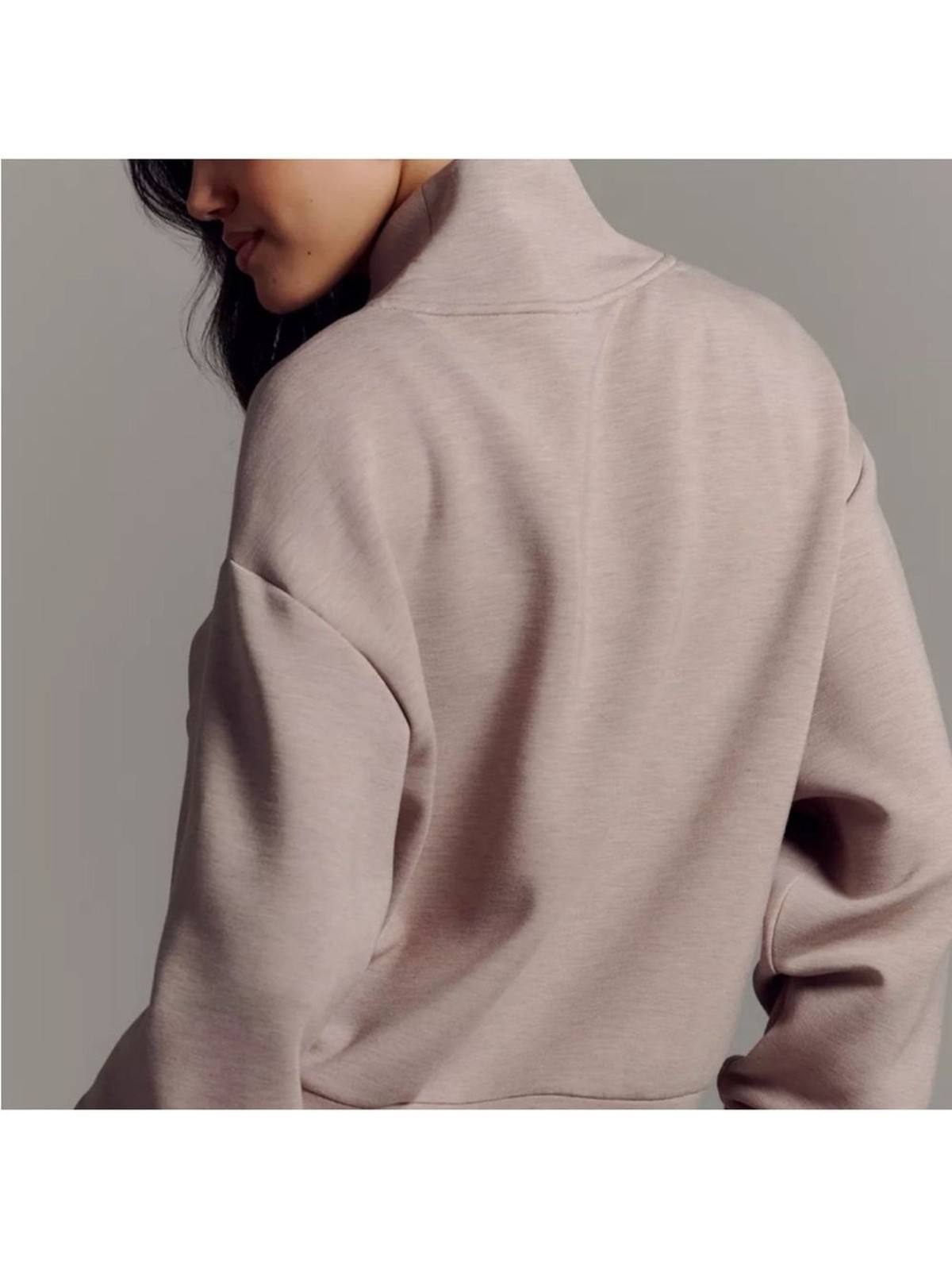 Varley Davidson Sweatshirt Lavendar DoubleSoft Half Zip Mock Neck
