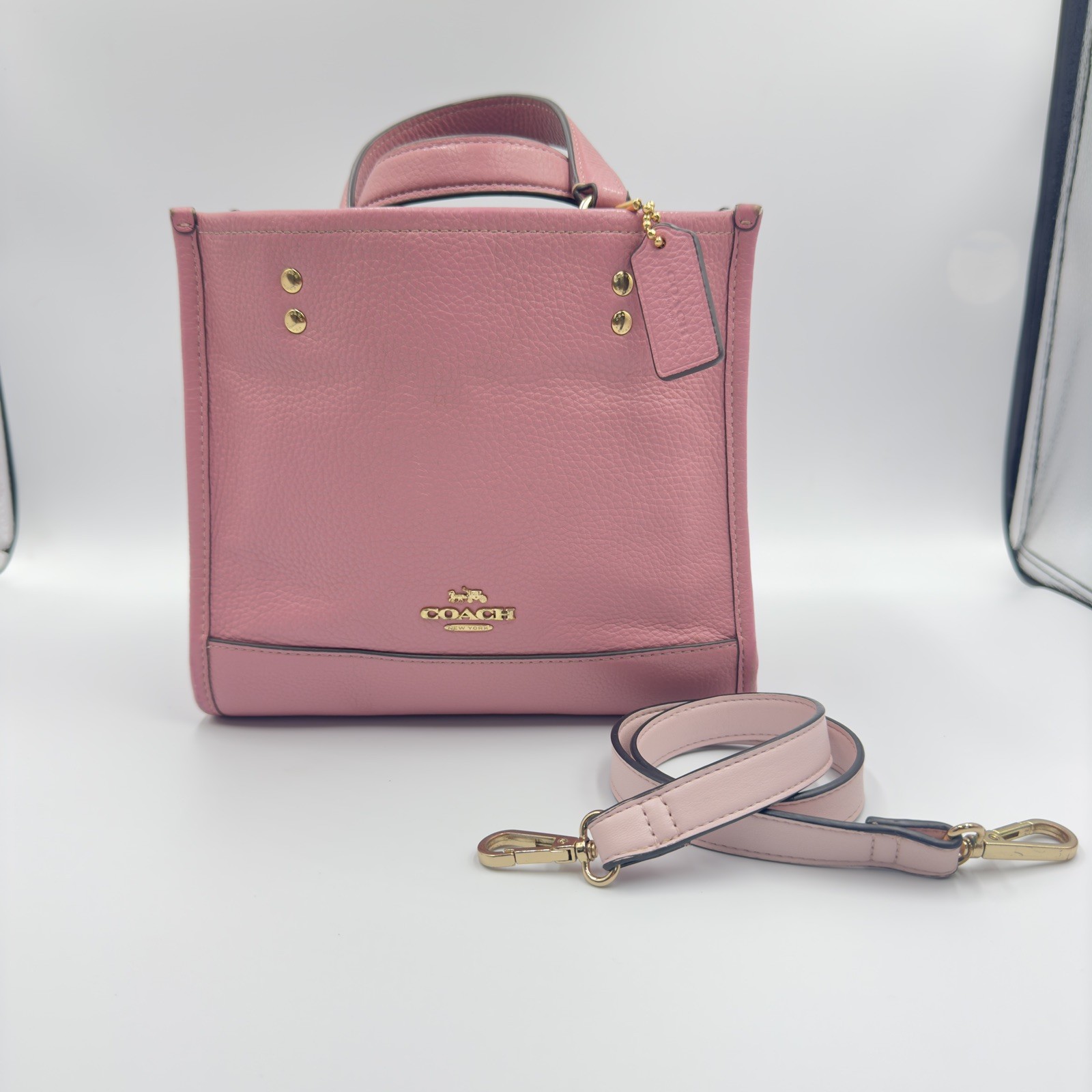 Coach Dempsey Tote 22 In True Pink Style C0971 Small Pebbled Leather bag