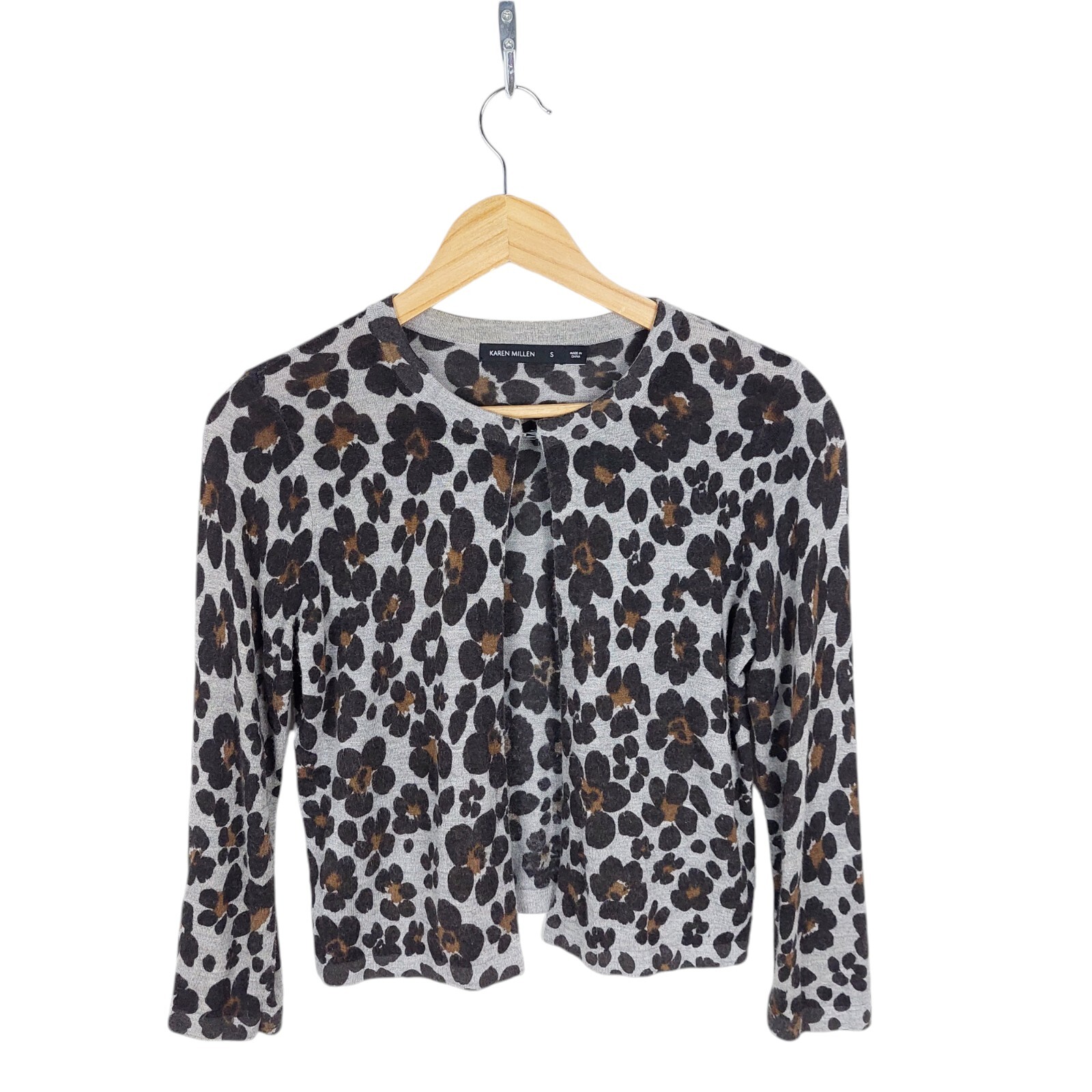Karen Millen Women’s Black And Grey Cardigan Size Small
