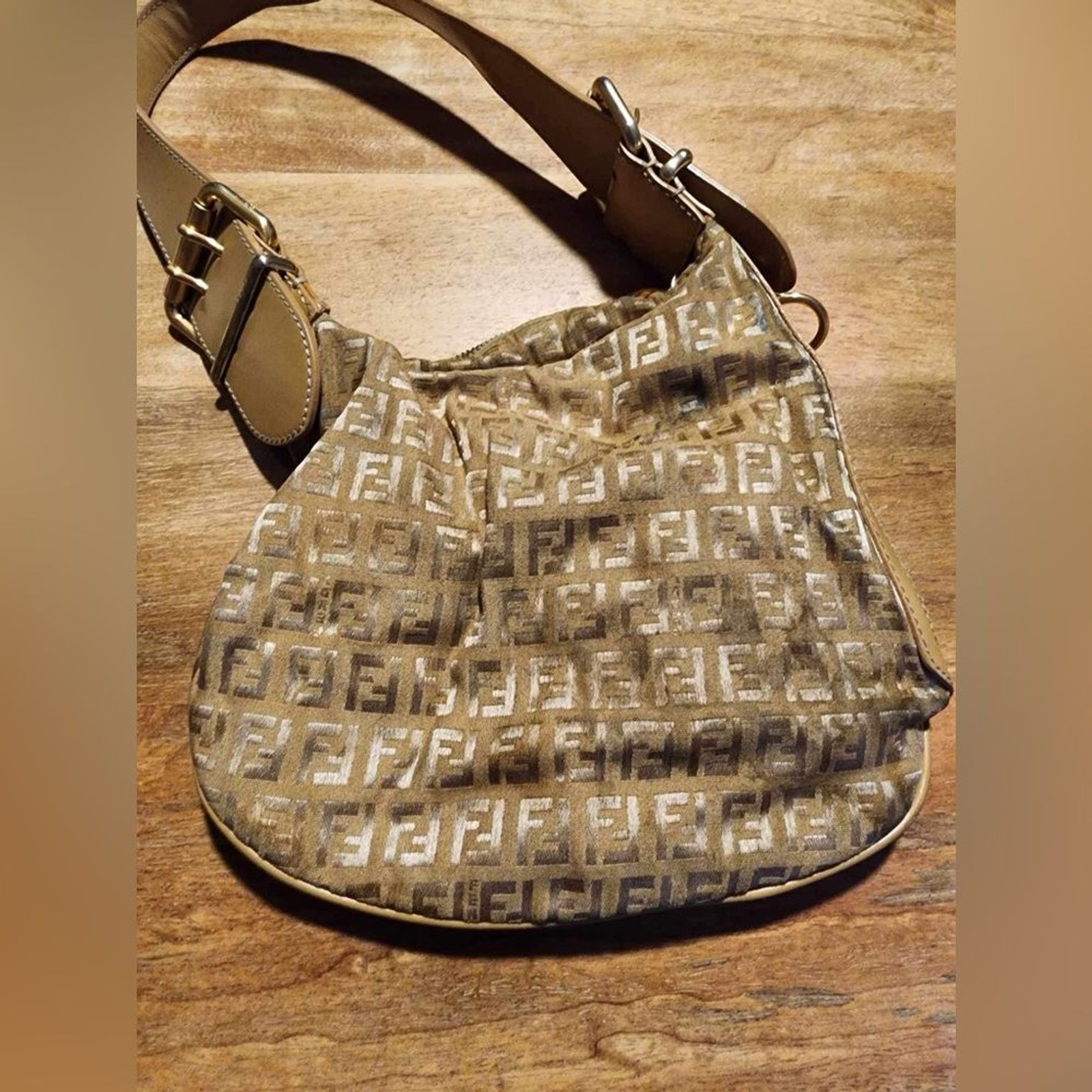 Fendi Zucchino canvas oyster bag