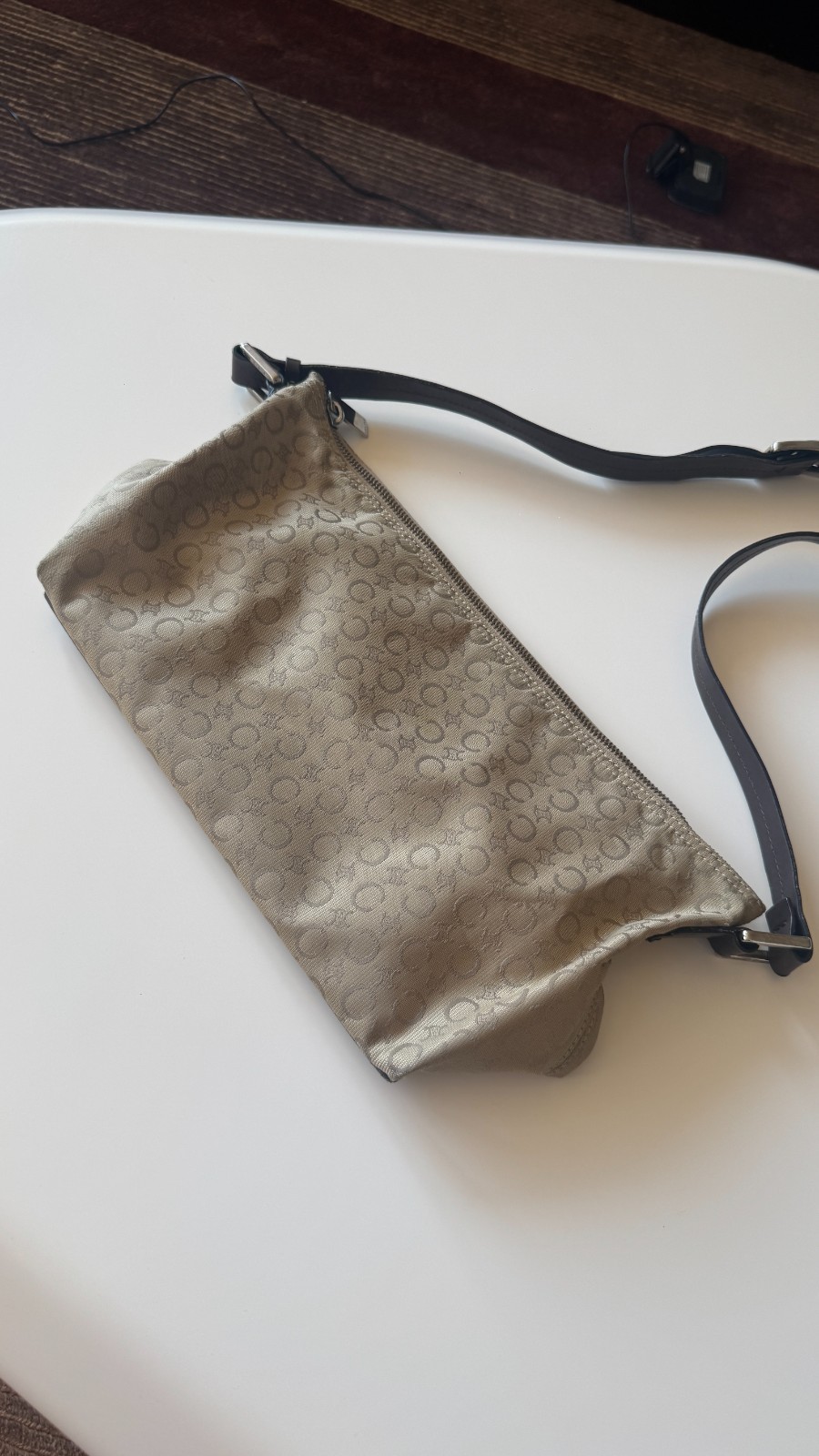 Celine Macadam Triomphe Monogram Baguette Shoulder Bag Vintage