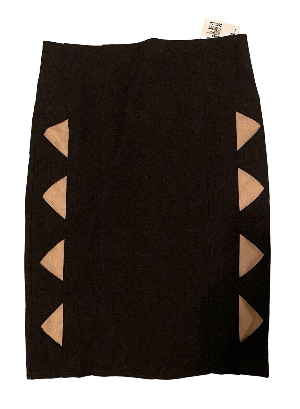 $630 NWT Yigal Azrouel 2 4 Mini Skirt Black Bodycon Pencil Stretch Knit Wiggle