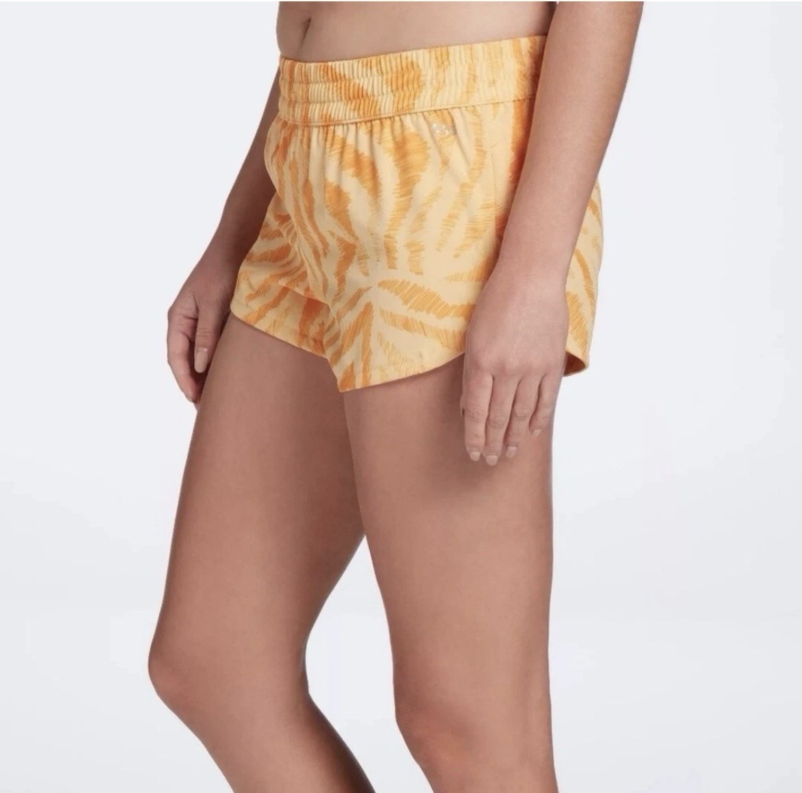 DSG Womens Mid-Rise Stride Run Shorts 2XL Zebra Print Tangerine Built-In