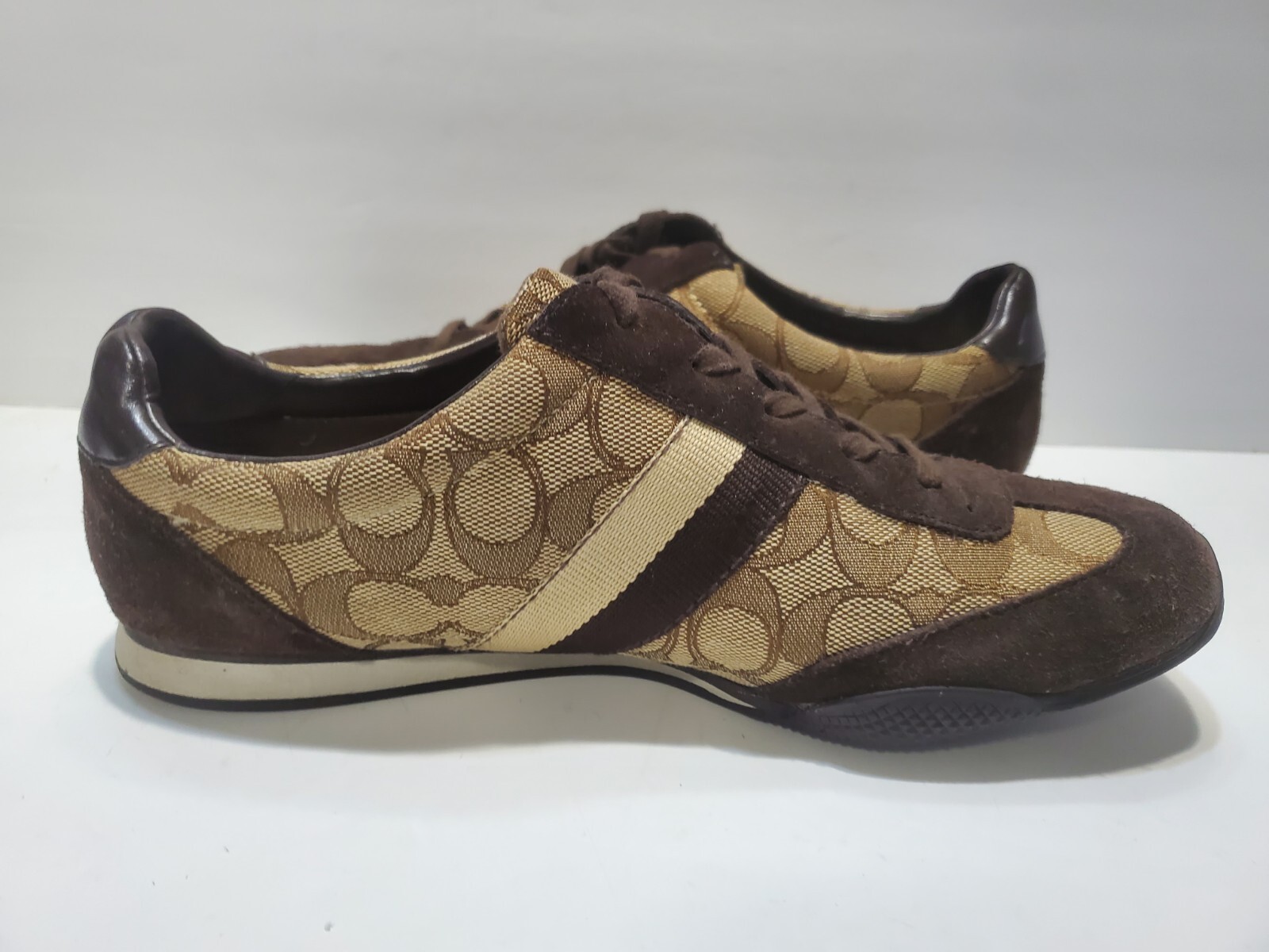 Coach Nelson Women’s CC Monogram Brown Sneakers – Size 8.5B