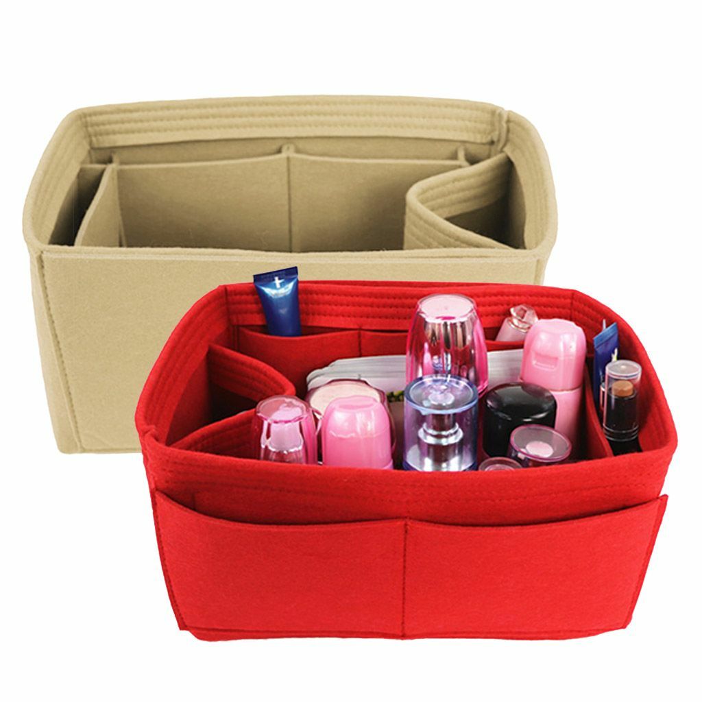 Large Multi Pocket Handbag Organizer Bag Purse Insert Bag Felt Fabric Liner Tote