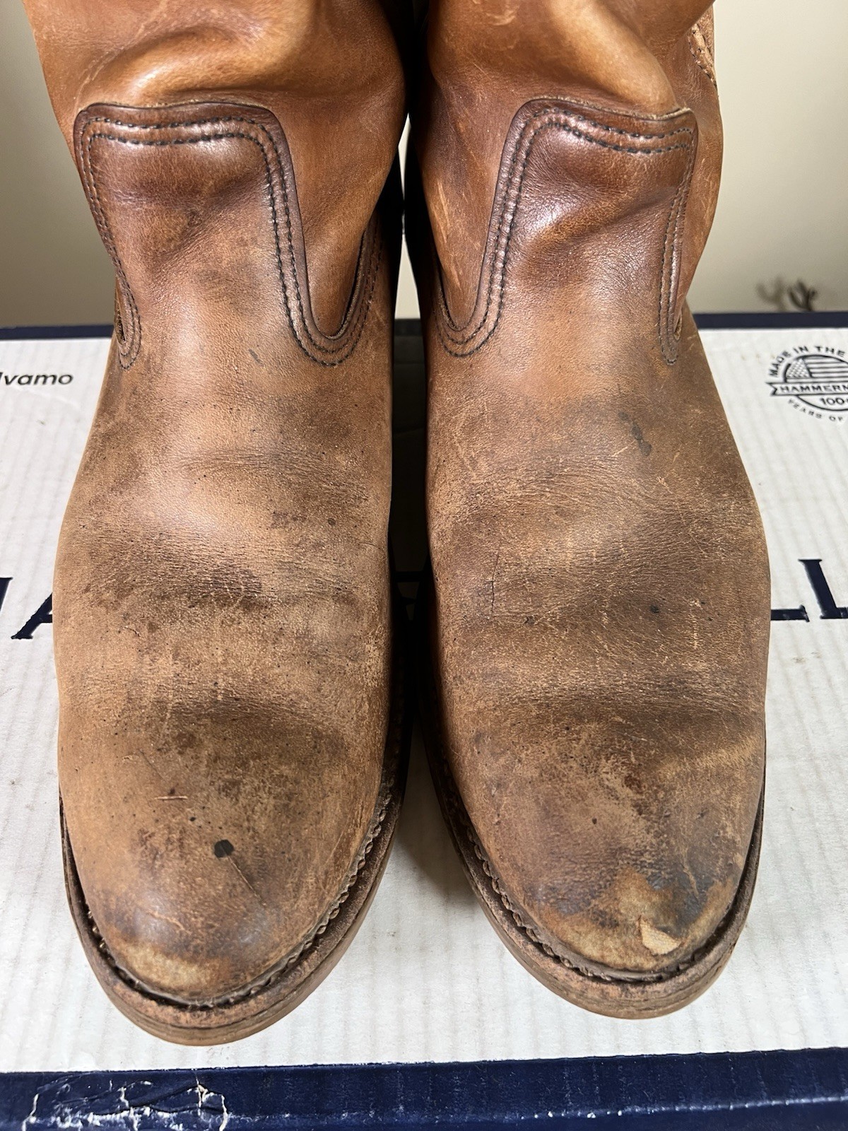 Red Wing #488 Vintage Pecos Style Brown Leather Cowboy Western Boots Sz 13 AAA