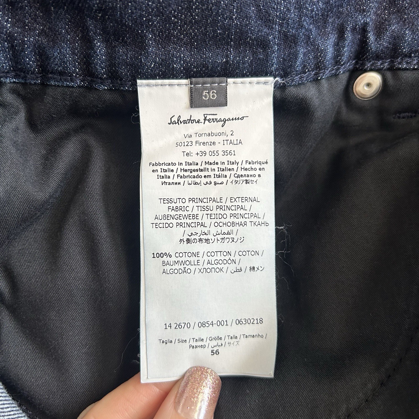 Salvatore Ferragamo Dark blue men’s denim jeans with a relaxed fit