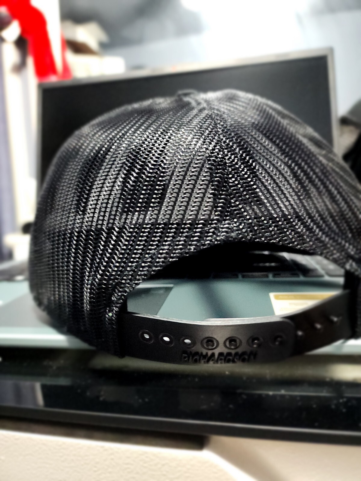 Richardson 168 Black ( Custom Logo 5in Wide X 2.8in High )