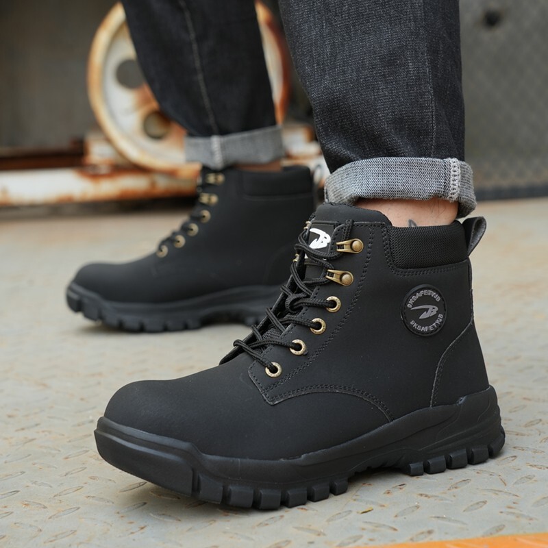 Waterproof Men’s Safety Work Boots Steel Toe Shoes Anti Impact And Anti-Puncture