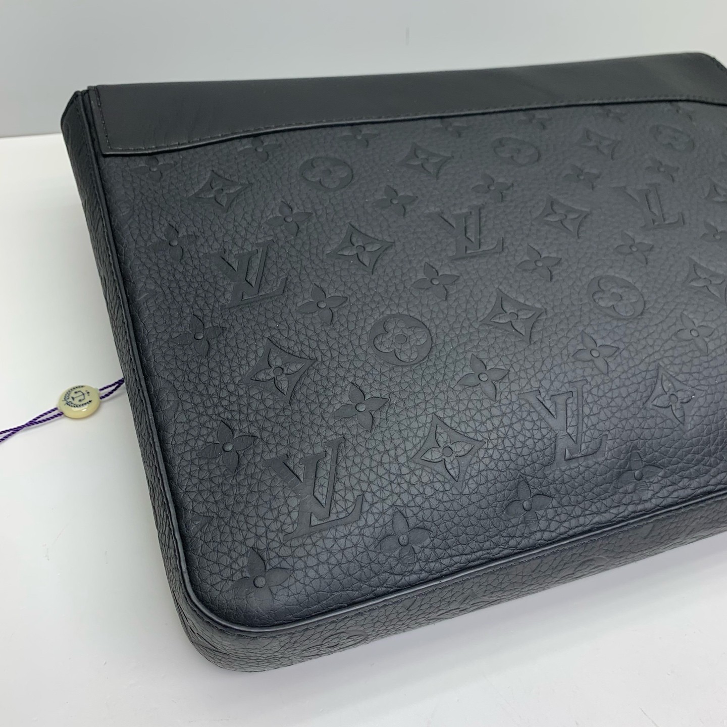 Louis Vuitton Pre-Owned Authentic Steamer Clutch Black Free Shipping 32x22x4cm