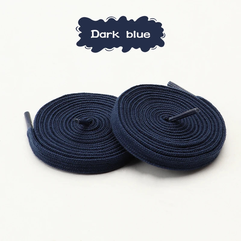 1 Pair Classic Pure Cotton Flat Shoelaces 0.8cm Width Sports Canvas Laces for Me
