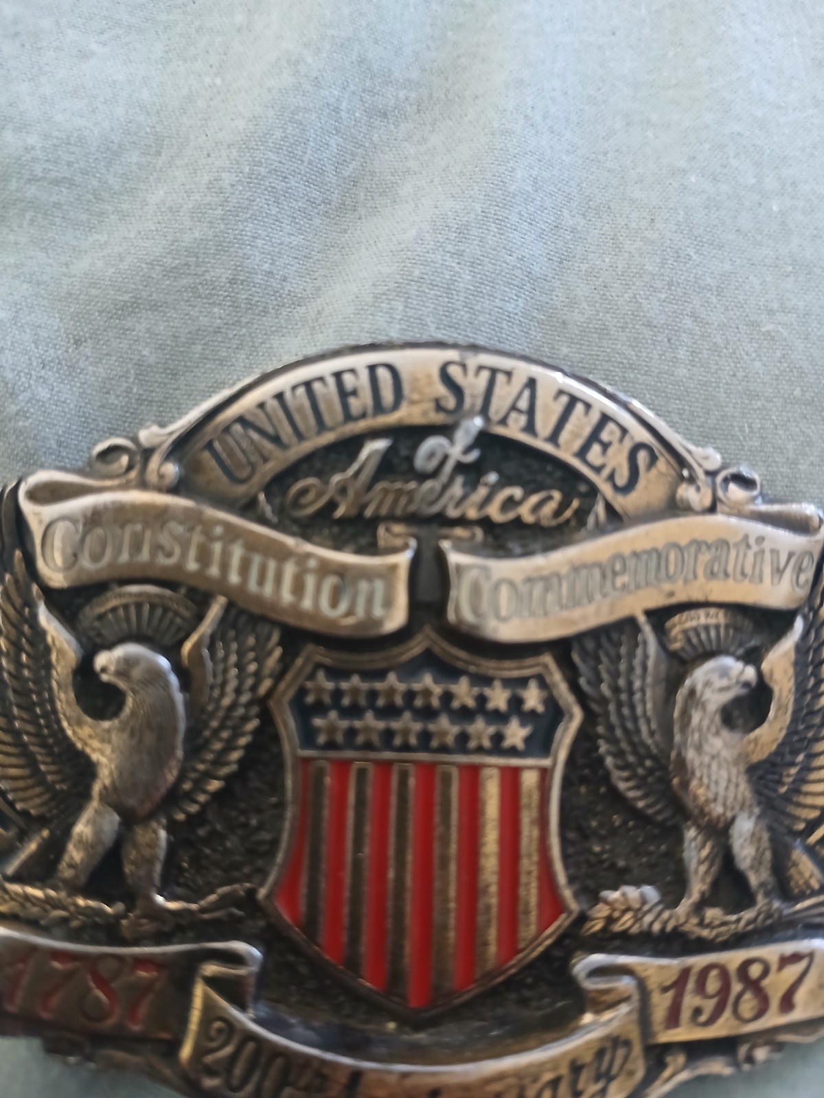1787-1987 Vintage Belt Buckle. 200th Anniversary Edition 5oz’s Solid Bronze