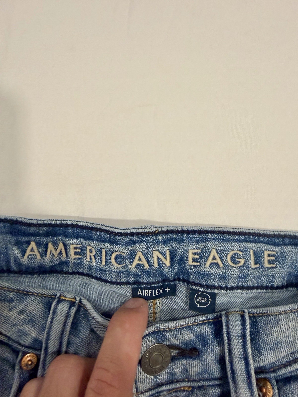 American Eagle Airflex+ Mens Jeans 29×30 Athletic Fit Blue Denim Distressed