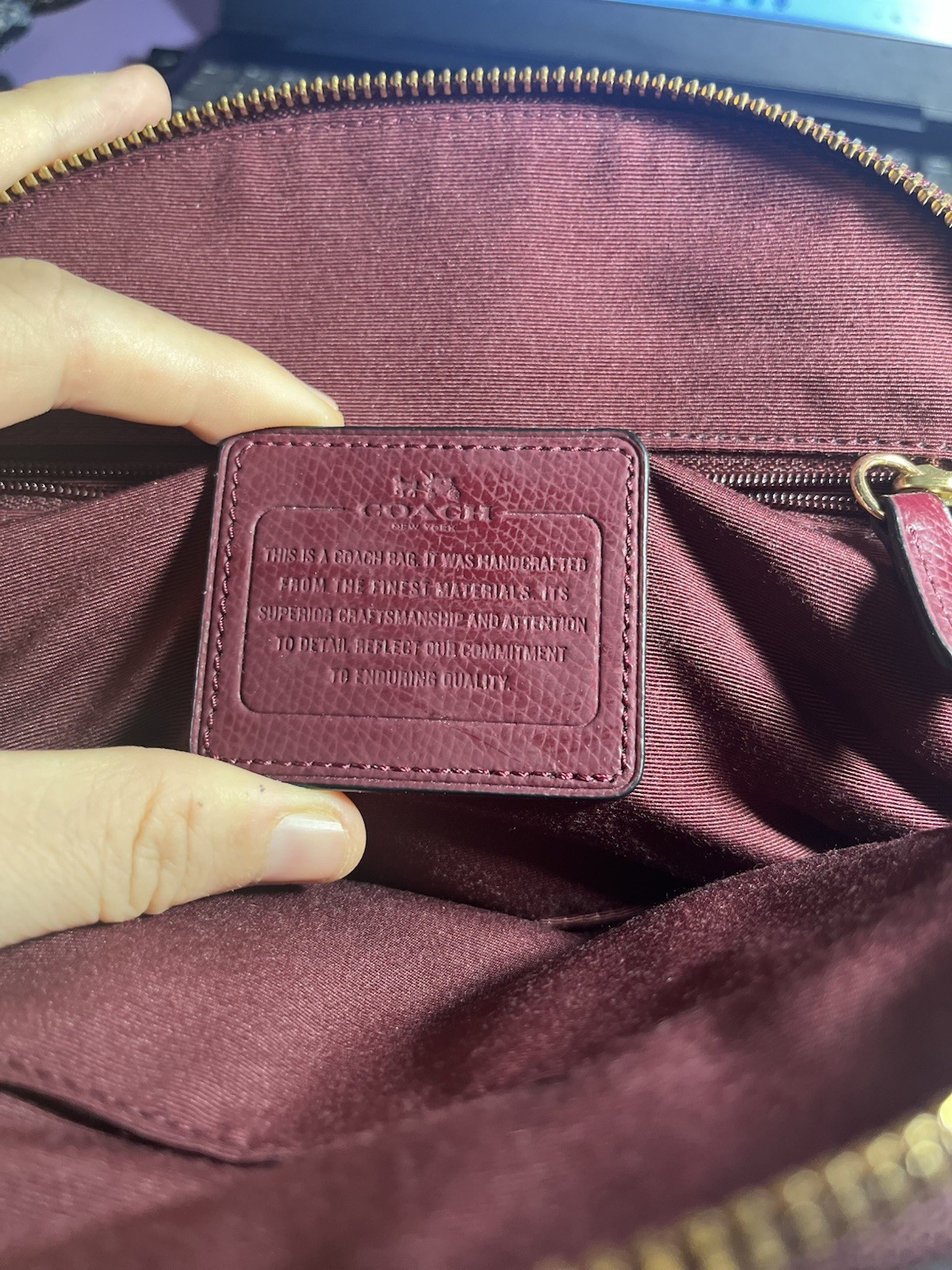 Coach Mini Dome Satchel Burgundy Pebbled Zip Detachable Strap Gold Hardware