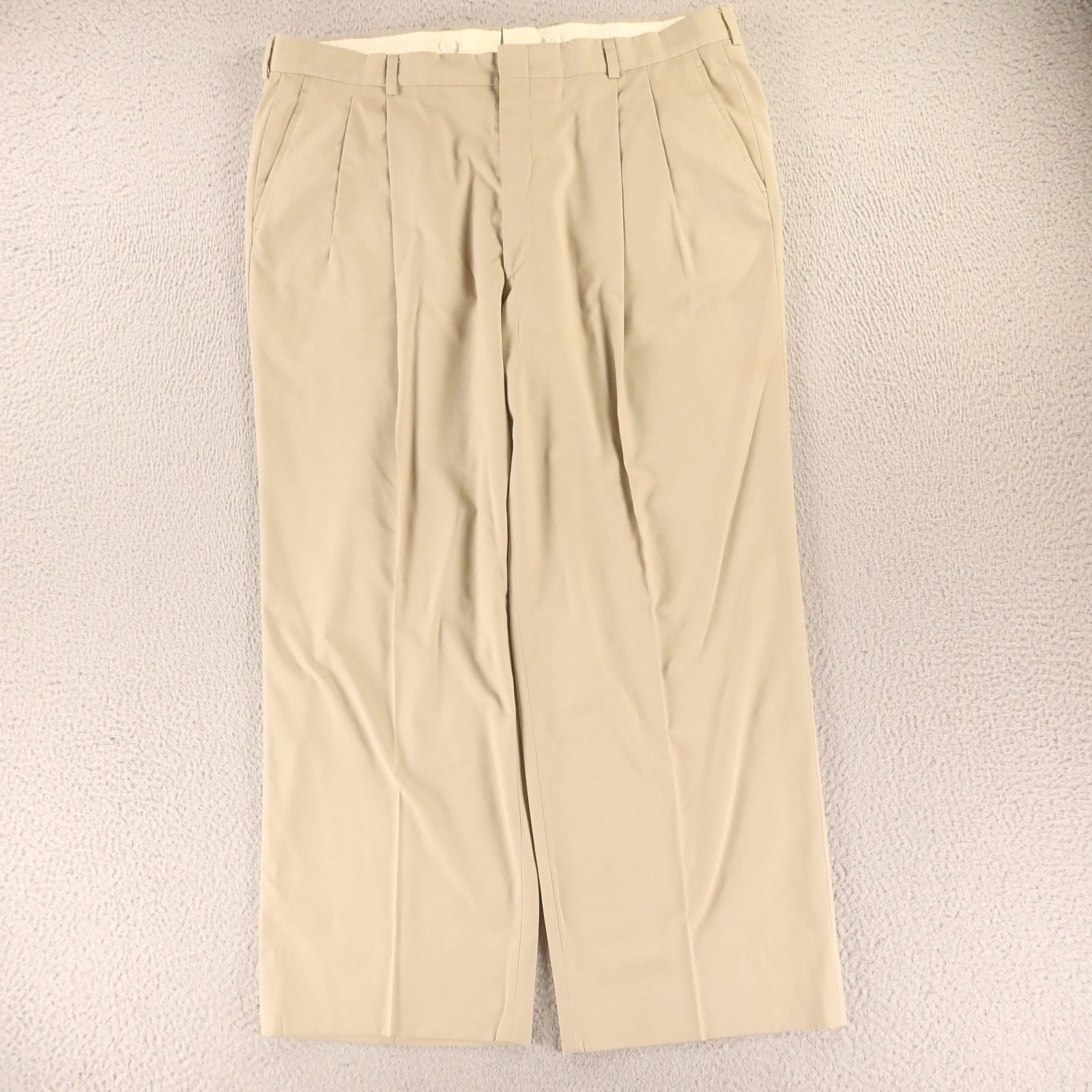 VTG Haspel Suit 42R M 40×29 Beige Jacket Pants Pleated Hopsack