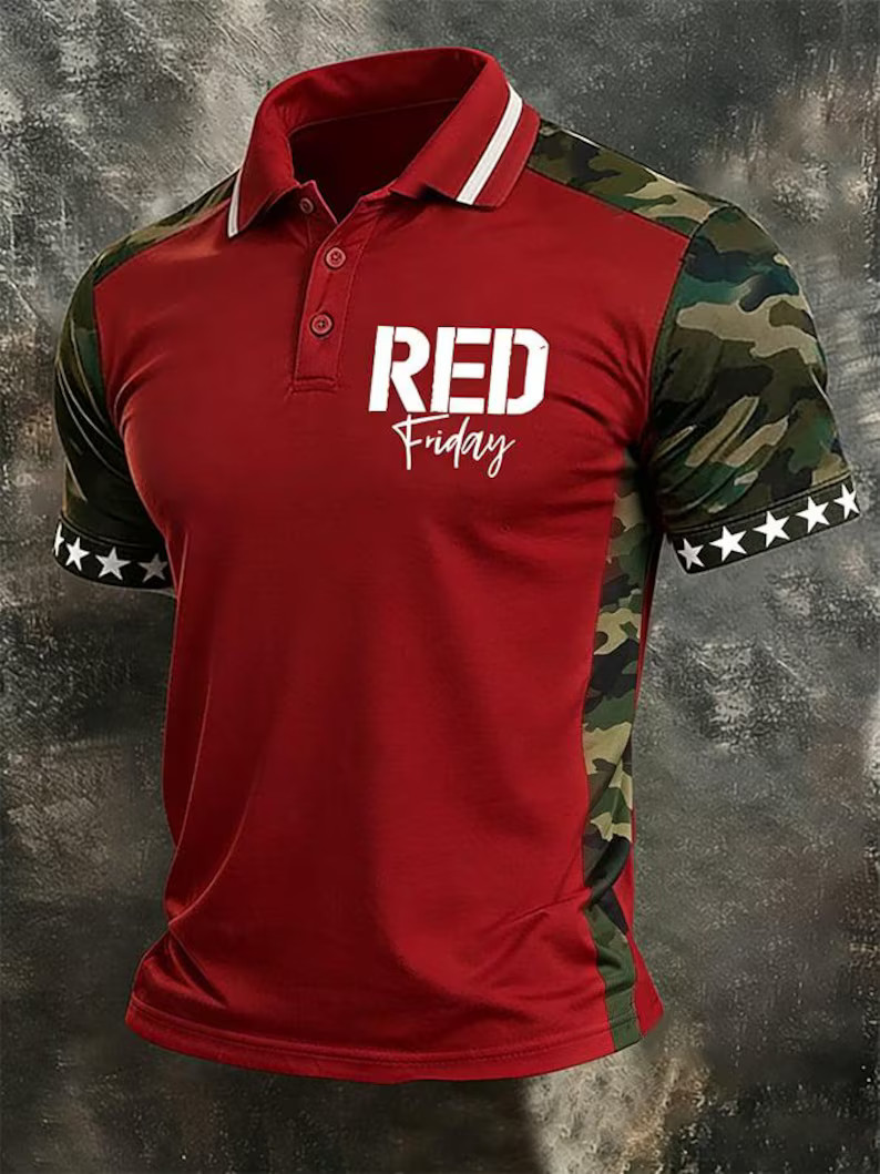 Red Friday Remember Everyone Deployed Military Polo