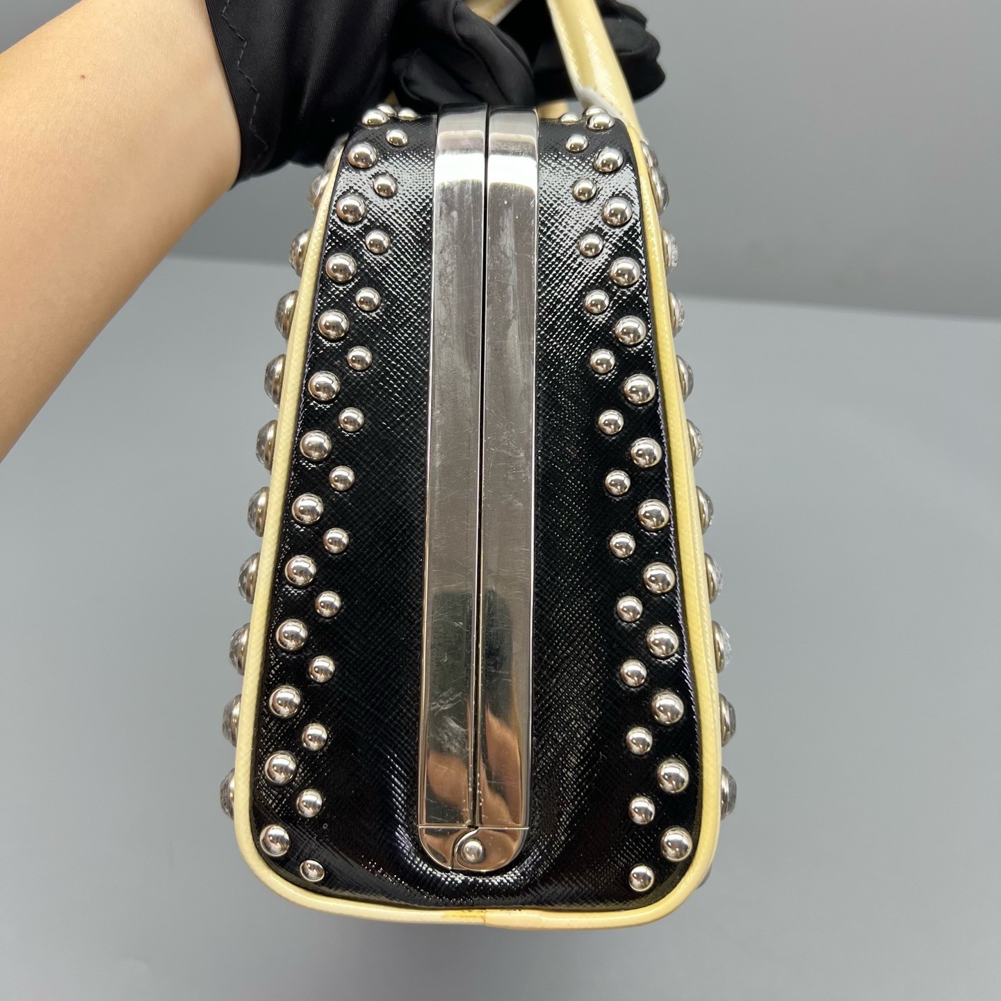 Prada Pre-Owned Authentic Satchel Yellow 26*18*9cm Free Tracked Shipping