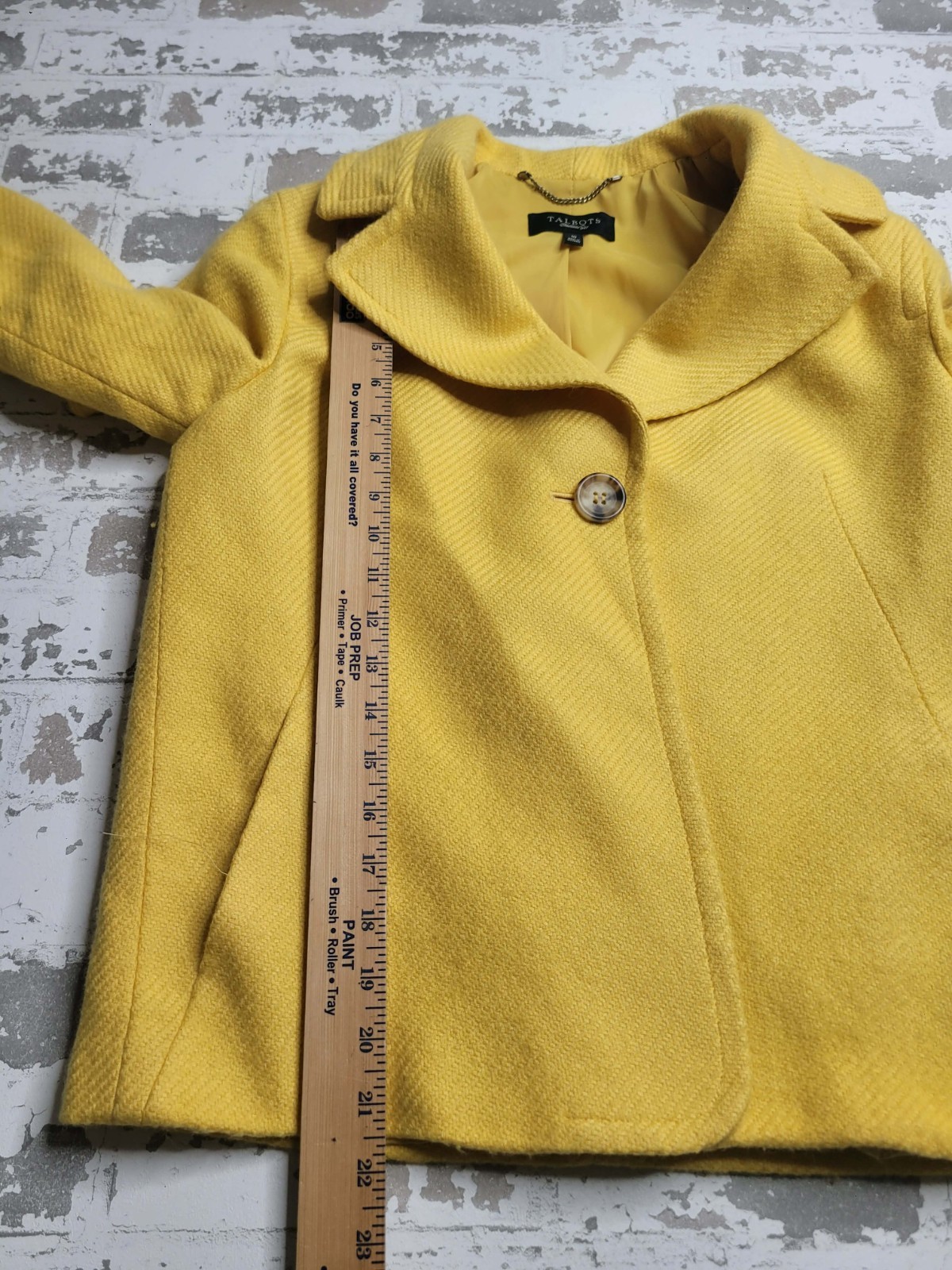Talbots Wool Blend One Button Blazer Women’s 10 Yellow Classic Preppy
