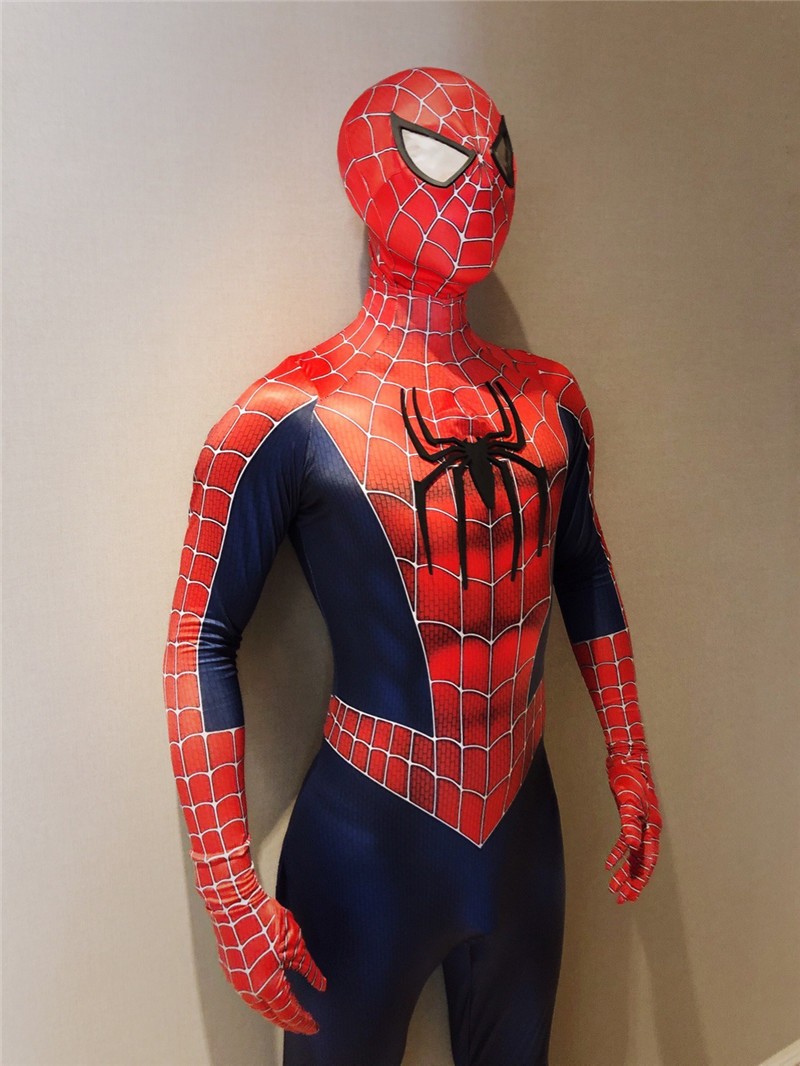 Classic Spider-Man Tobey Maguire Cosplay Costume Zentai Jumpsuit Bodysuit Suit