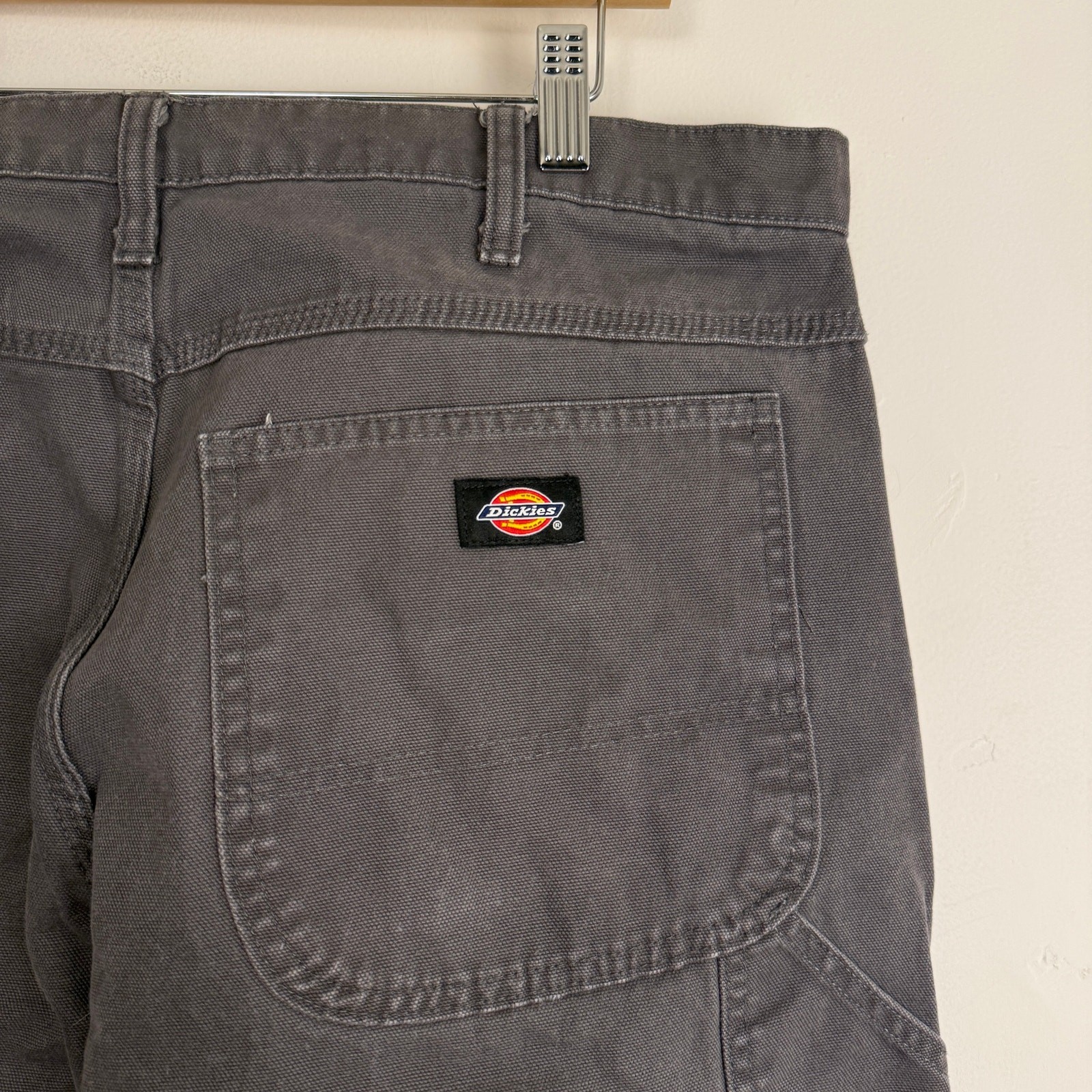 Dickies Canvas Carpenter Pants Gray Workwear Streetwear Baggy Utility