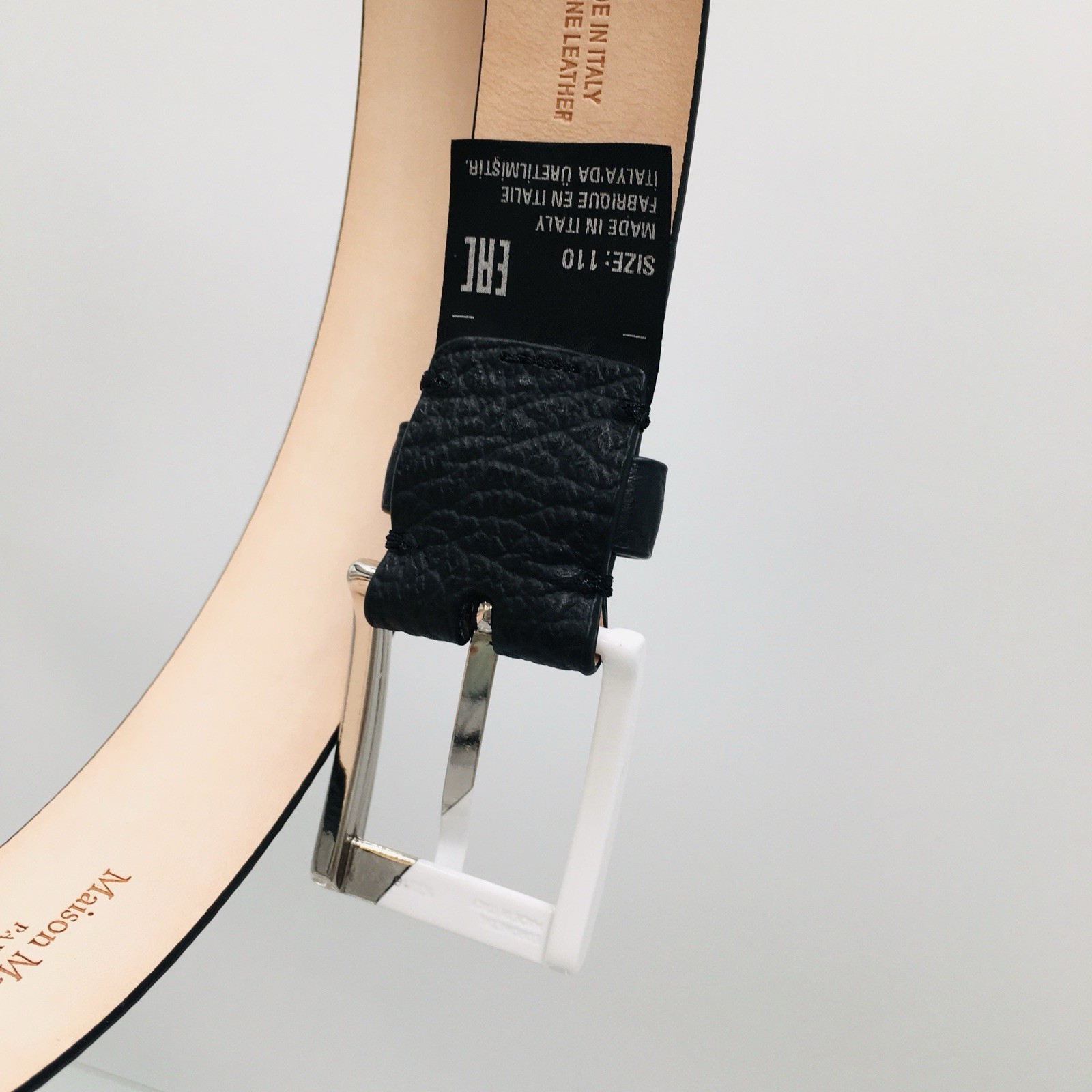 Maison Margiela SA1TP0005 P5872 T8013 Black Leather Belt