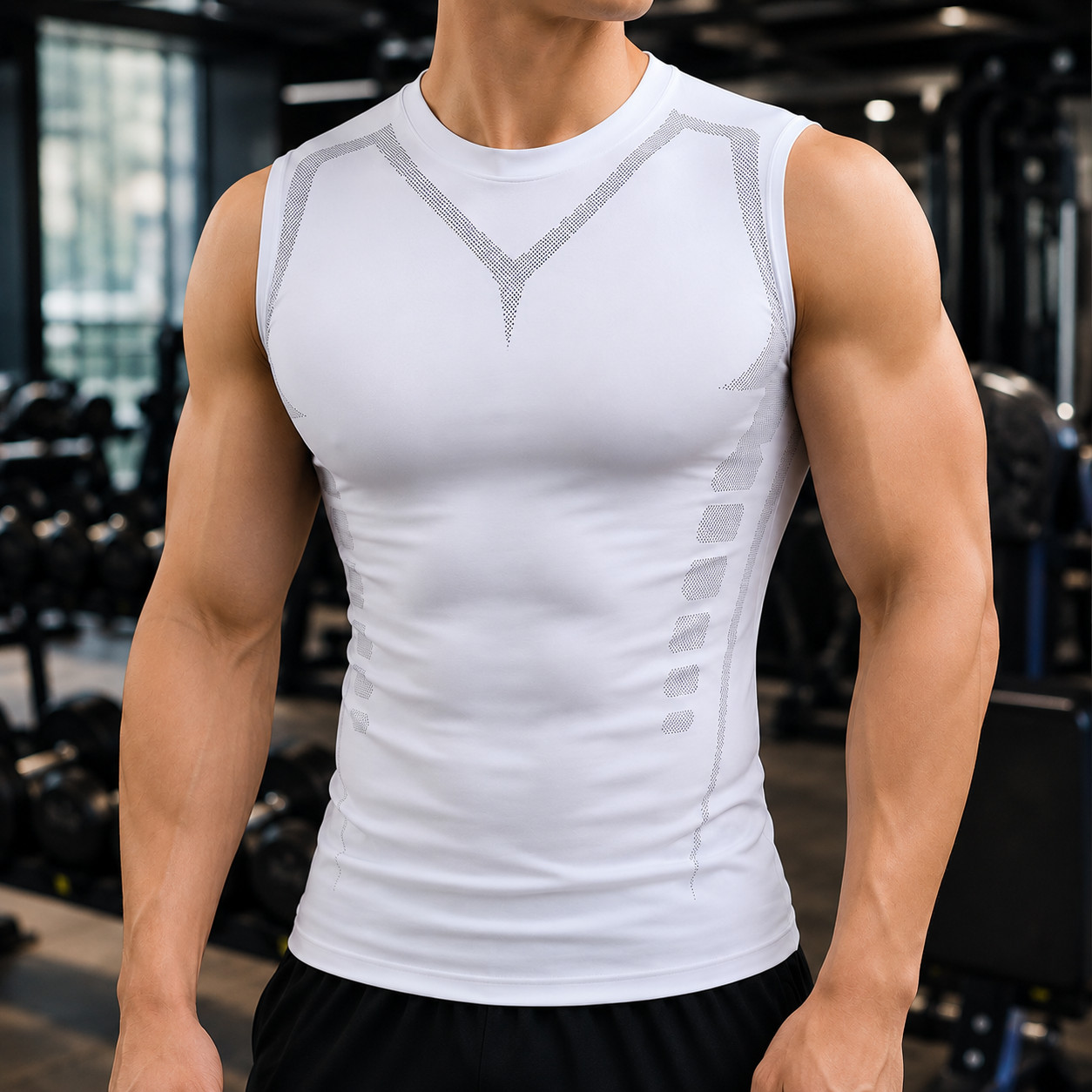 Mens Compression Tank Top Sleeveless Gym Workout Athletic Base Layer Shirt