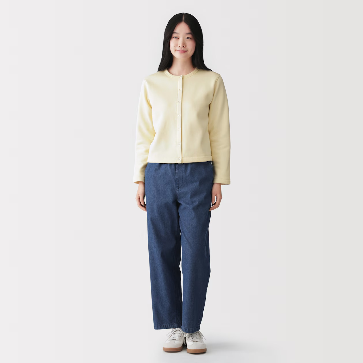 MUJI Womens Sweatshirt Cardigan Light Yellow 2026 FedEx