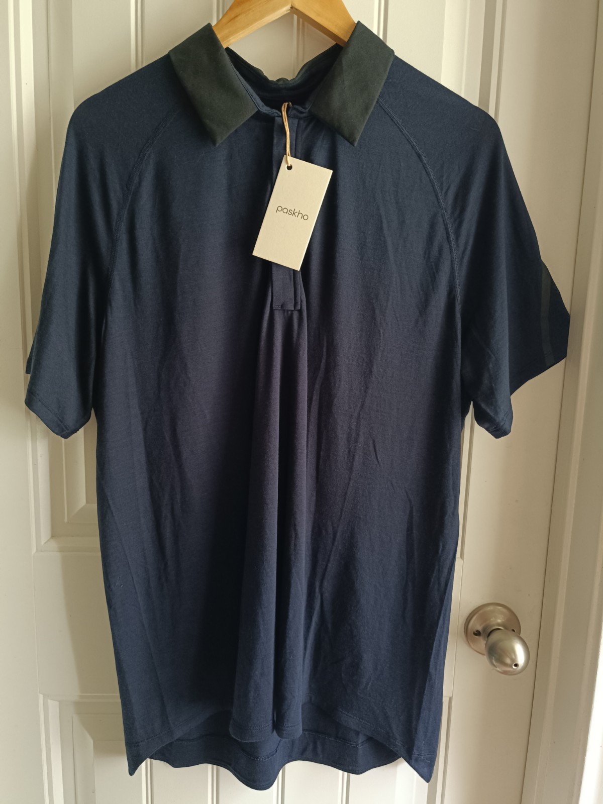 Paskho INNOVATOR LUXURIOUS MERINO SILK TRAVEL POLO Navy Blue XL Men’s 1/4 Zip