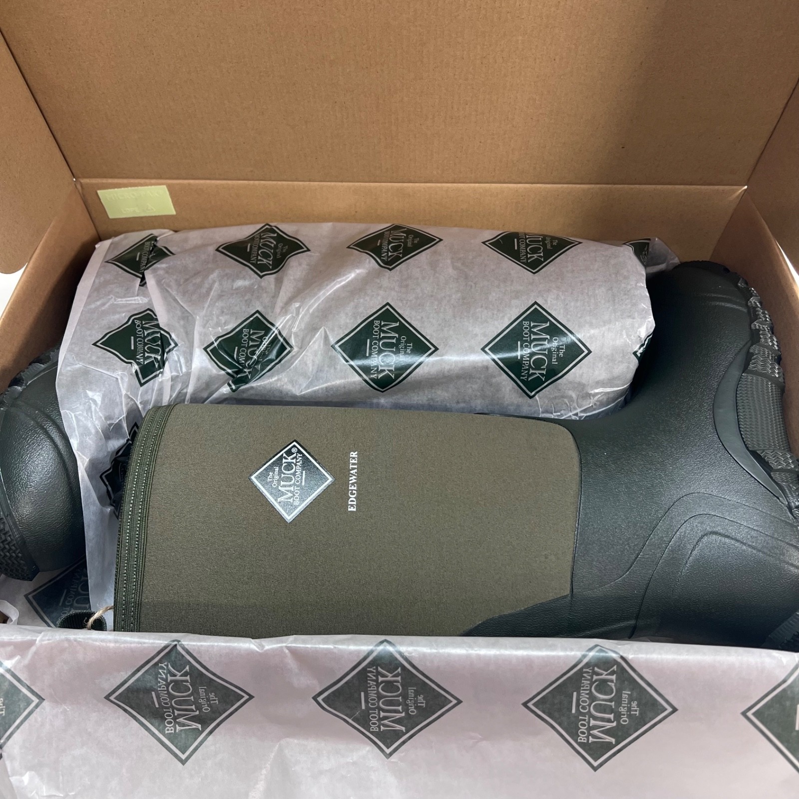 Muck Edgewater Hi 15″ Mens Boot Waterproof Moss Green Size 7,8,13,&14 New In Box