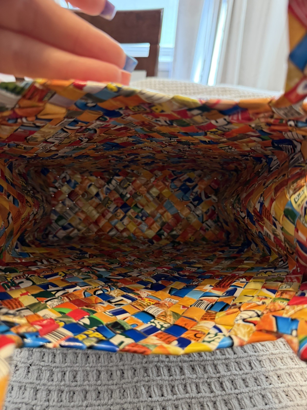 Candy Wrapper Purse Tote Handbag Colorful Multi Color Made of Recycled Wrappers