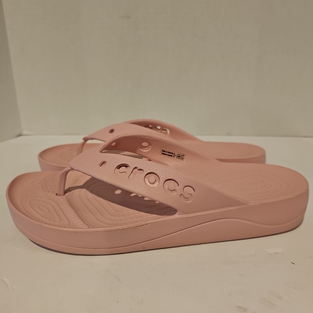 Crocs Baya Platform Flip Flop Women’s SZ 9 Pink Blush SlipOn Sandals