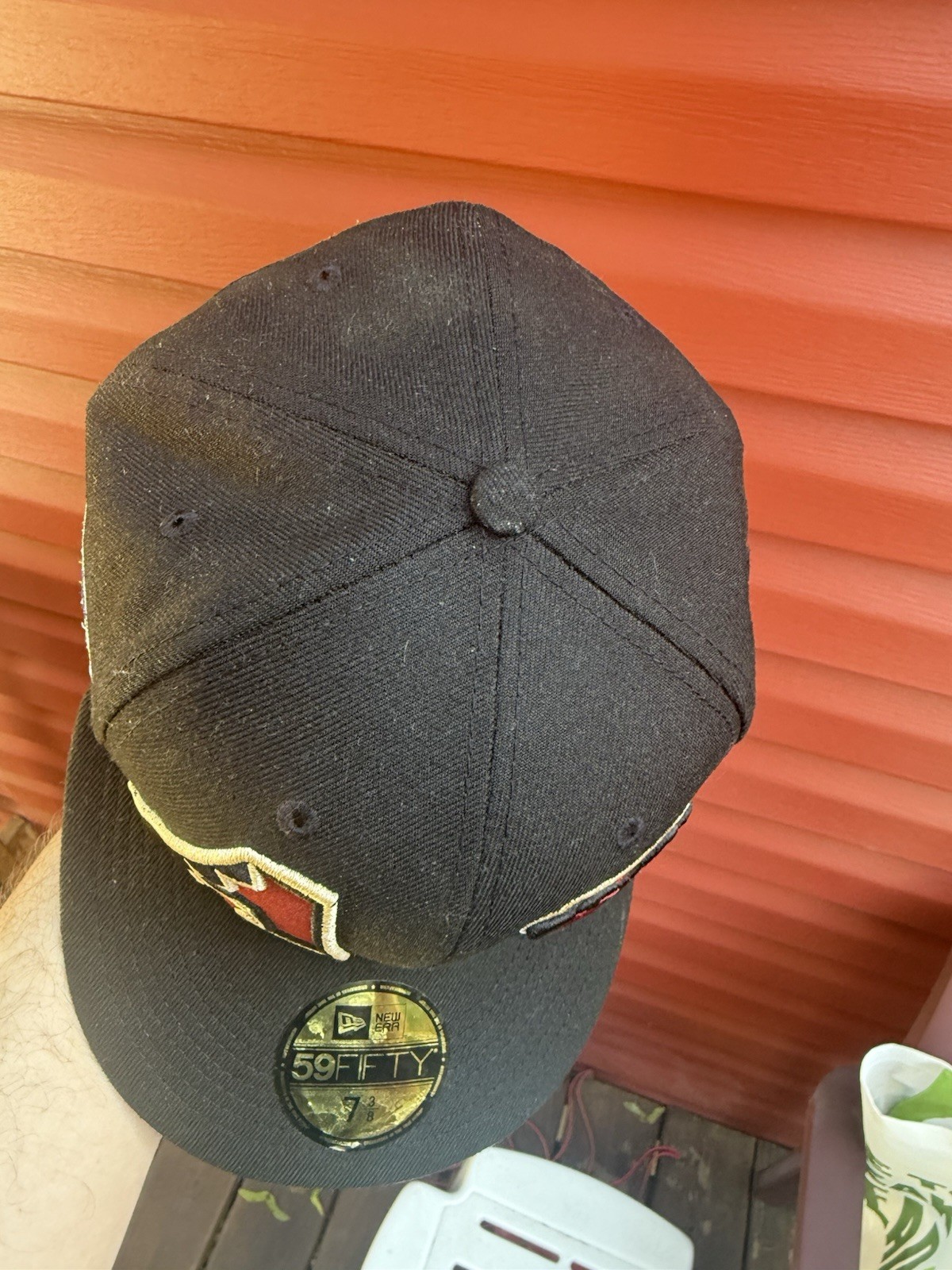 VTG New Era Arizona Diamondbacks 2001 WS Patch MLB Fitted Hat 59 Fifty Sz 7 3/8
