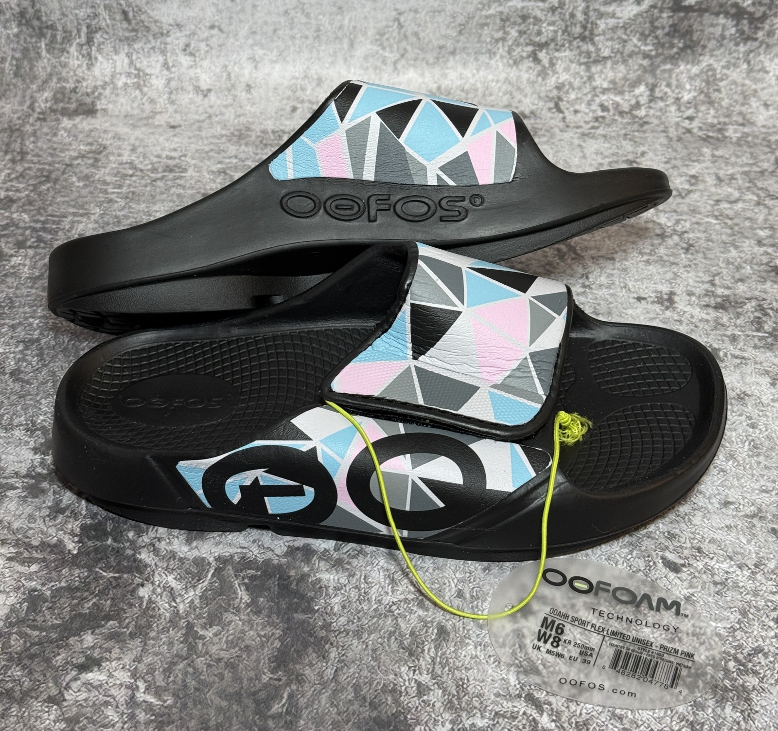 OOFOS OOahh Sport Flex Slide Limited Unisex Prizm Pink size US M6 W8 EU39