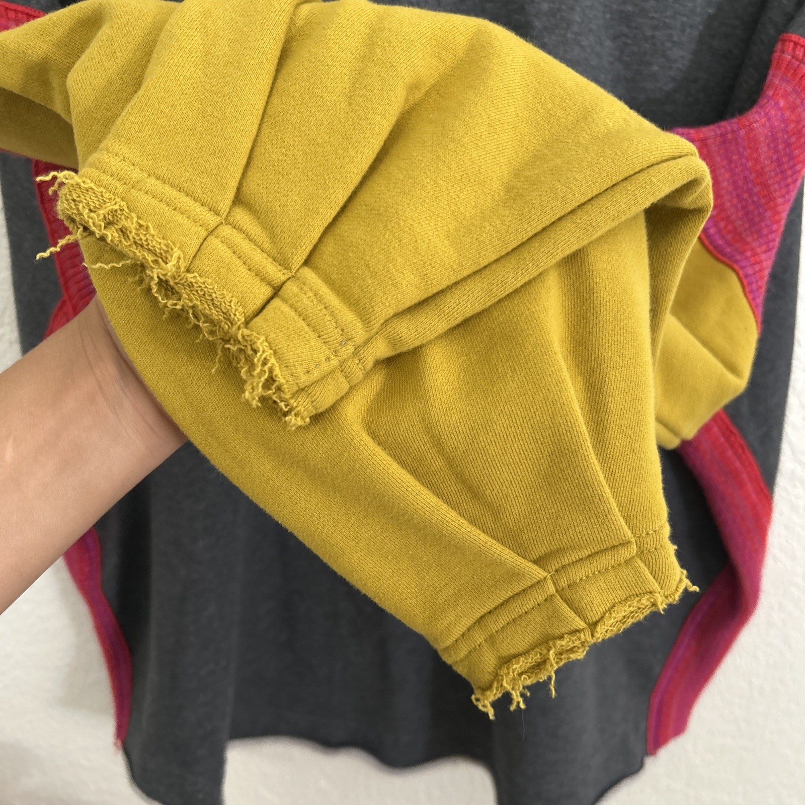 Natural Life Knit Trim Sweatshirt Colorblock Oversized Fit Colorful Boho Sz S M