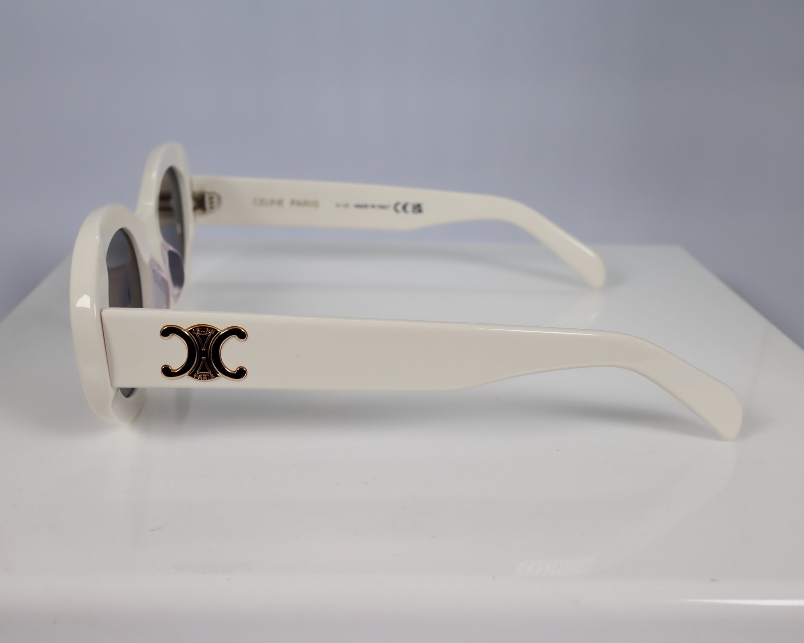Celine CL40194U 25A 52mm Round White Sunglasses with Grey Lens