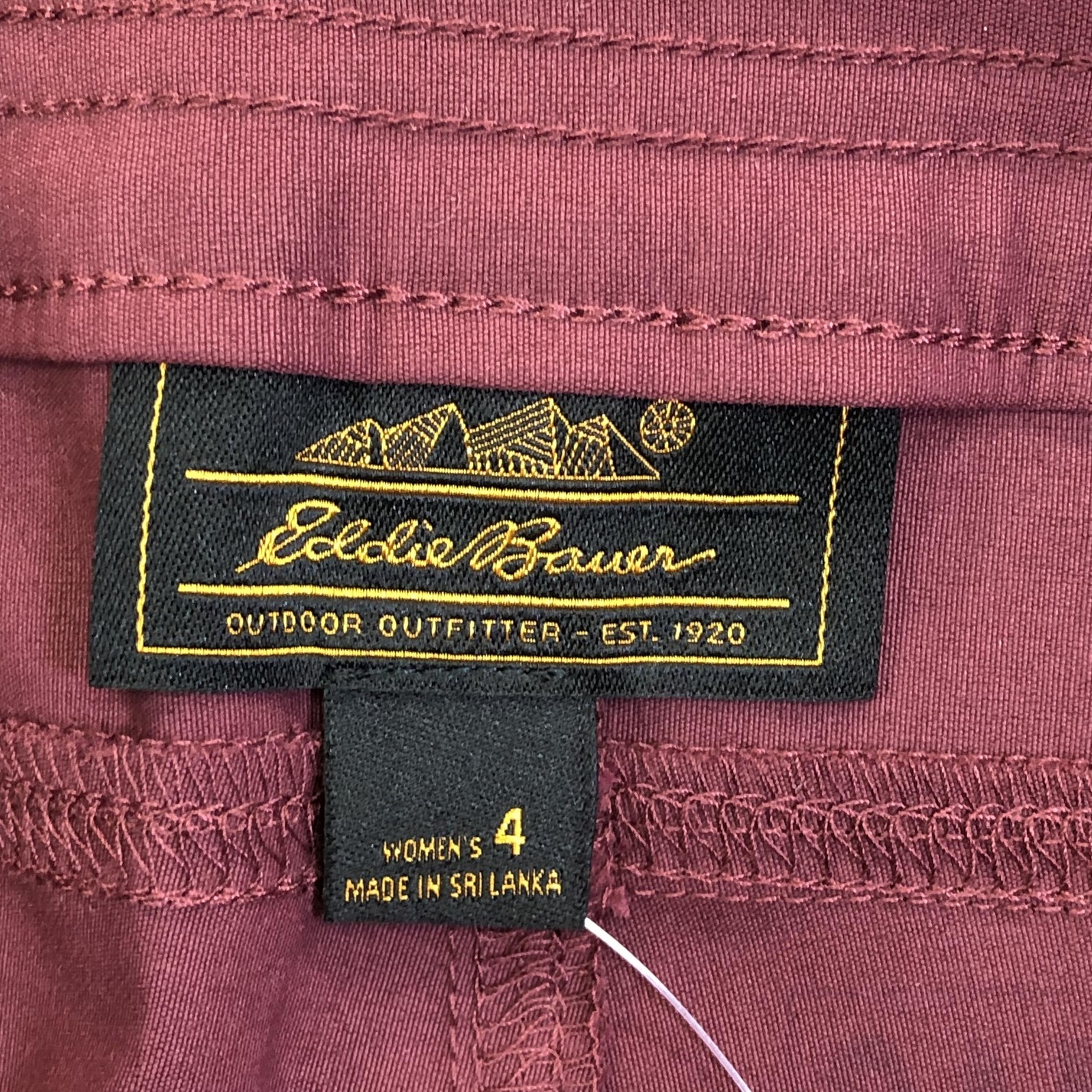 Eddie Bauer Rainier Capri Pants Womens 4 Red Nylon Hiking Outdoor Stretch Travel