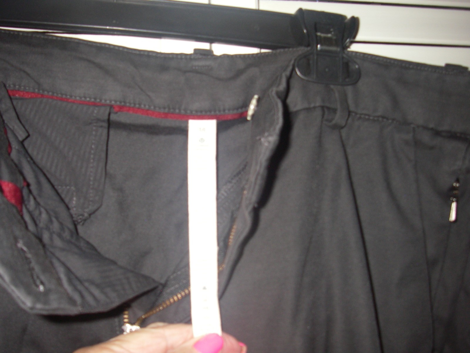 LULULEMON LOGO DARK GRAY CAUSAL SLACKS SZ 38/32 NYLON/COTTON/ELASTANE VGUC