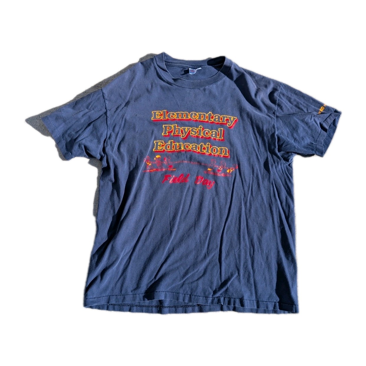 Vtg 90s Hanes Beefy-T Single Stitch T-Shirt XL Say No To Drugs PE Field Day Fade
