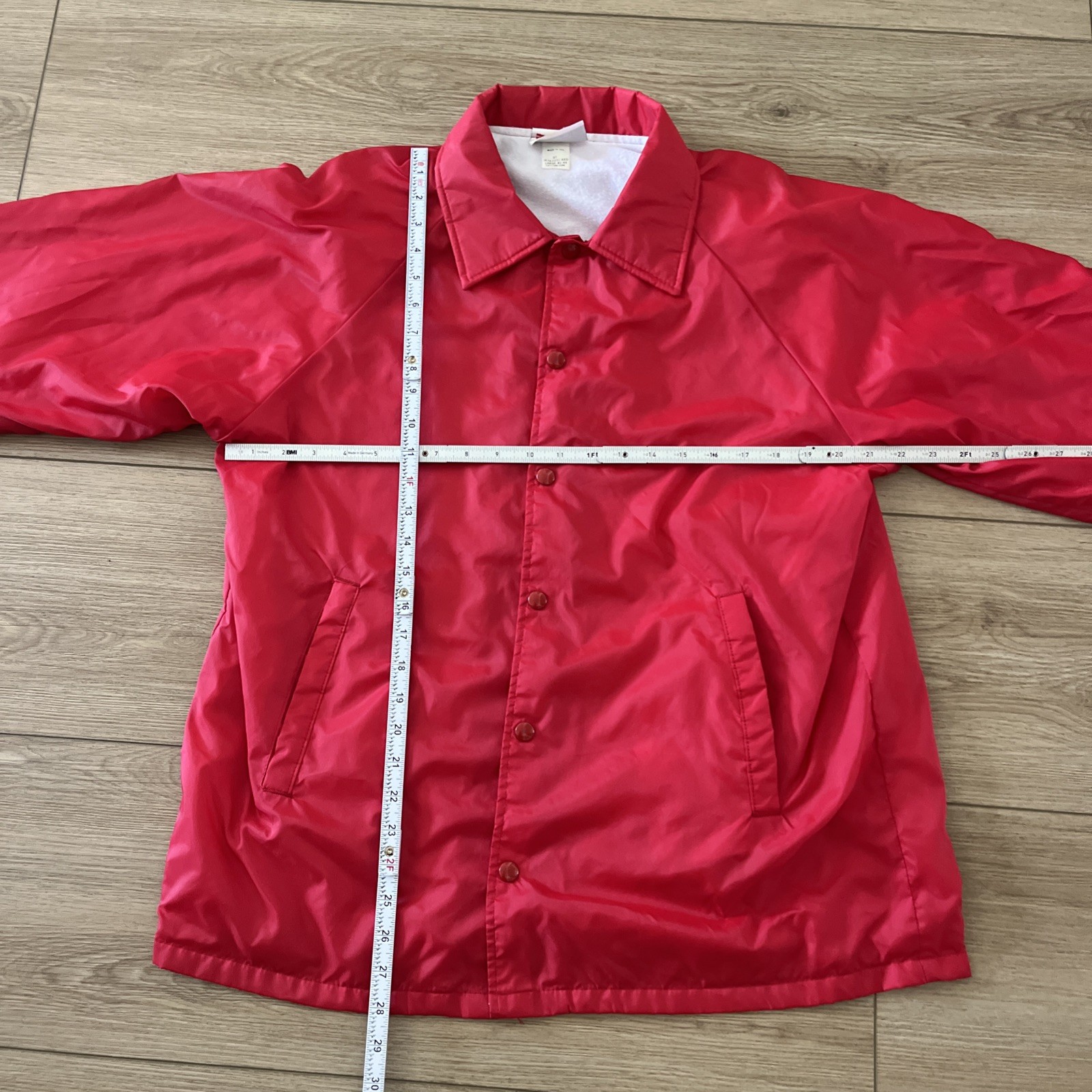Vintage Hartwell Windbreaker Jacket Mens Large Red Nylon Snap 80s Track Athletic