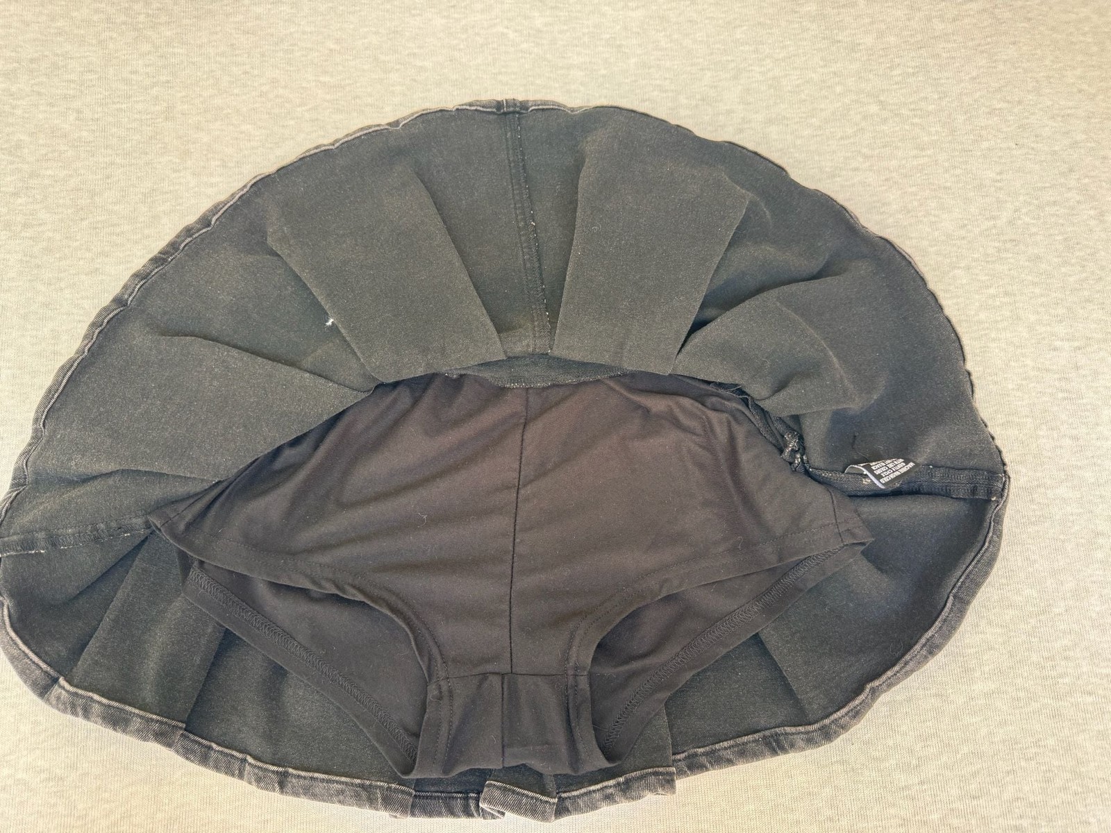 JFORJUSTIFY Black Denim Pleated Mini Skirt Skort