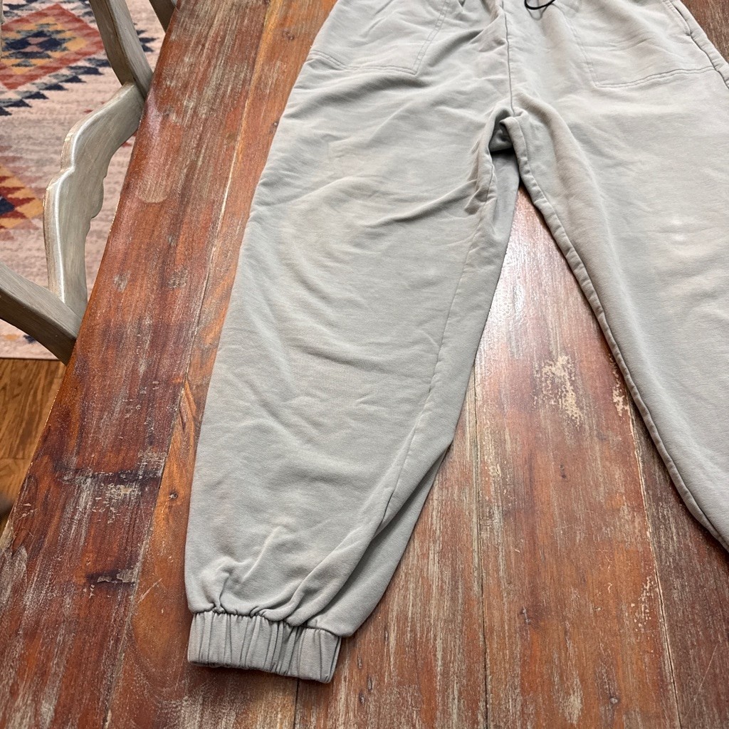 Varley Nevada Sweatpants Small Desert Sage Green Cotton Blend Jogger Bungee Cord