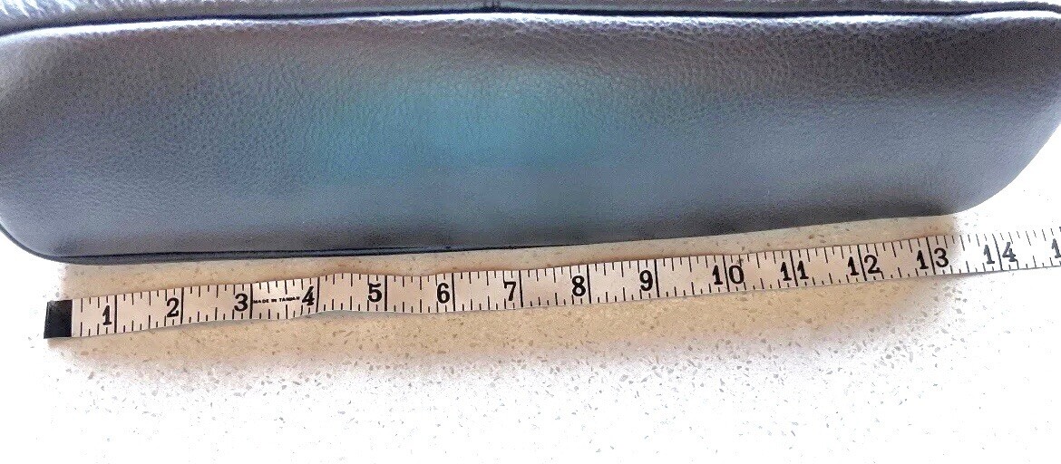 The Sak Handbag Logo Stitched Black Leather Zippered Pocket 10” Drop Handle