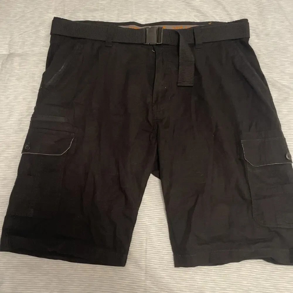 Wearfirst Men’s Cargo Short with Belt Size 40 BLACK NWT