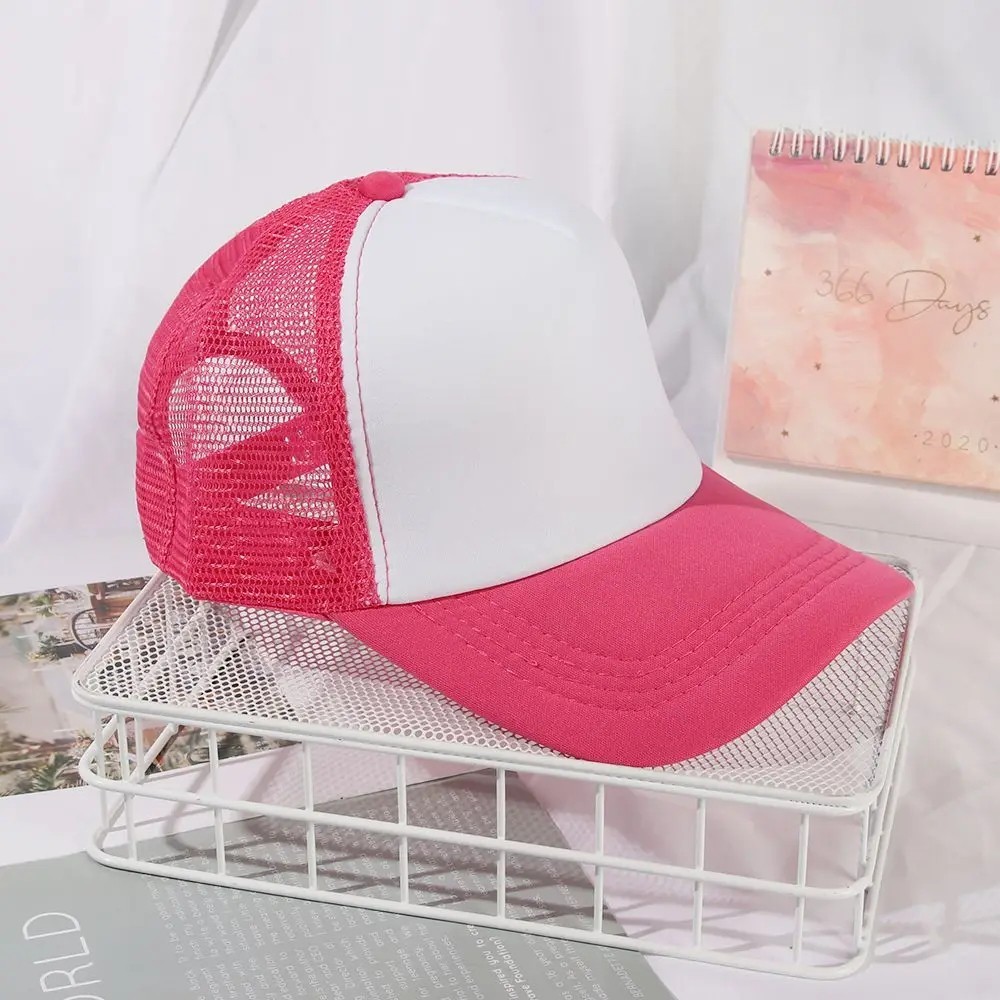 Mens Womens Trucker Hat Mesh Back Plain Solid Snapback Baseball Cap Blank Visor