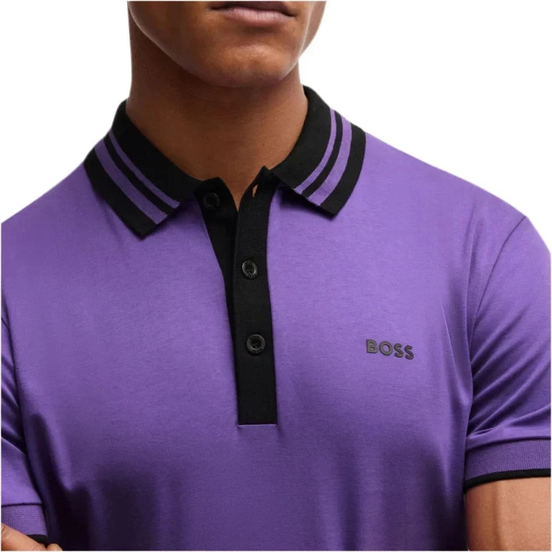 Hugo Boss Men Interlock Cotton Polo Shirt – Dark Purple
