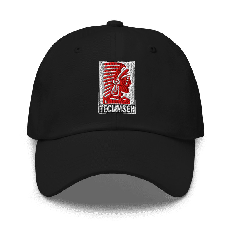 Tecumseh Embrodiered Logo Inspired Black Color Adjustable Classic Dad Hat