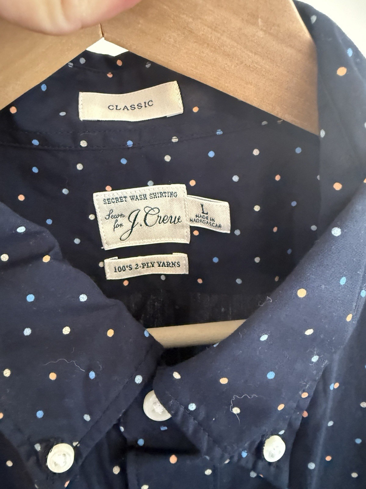 J. Crew Men’s Dot Pattern Button-Up, Size Large