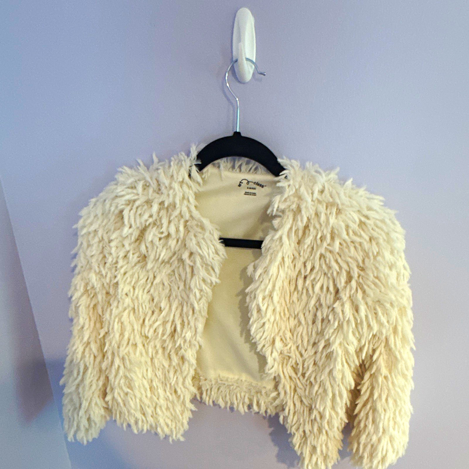 Art Class Ivory Open Front Lined Cropped Jacket Long Sleeve S (6/6X)