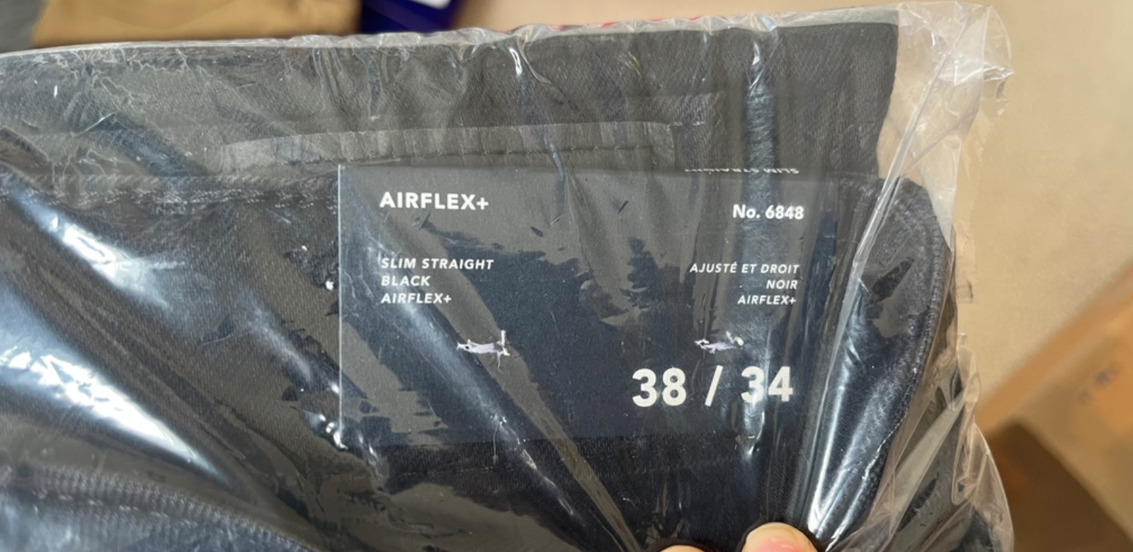 American Eagle Mens Airflex+ Slim Straight Black 38×34 Brand New